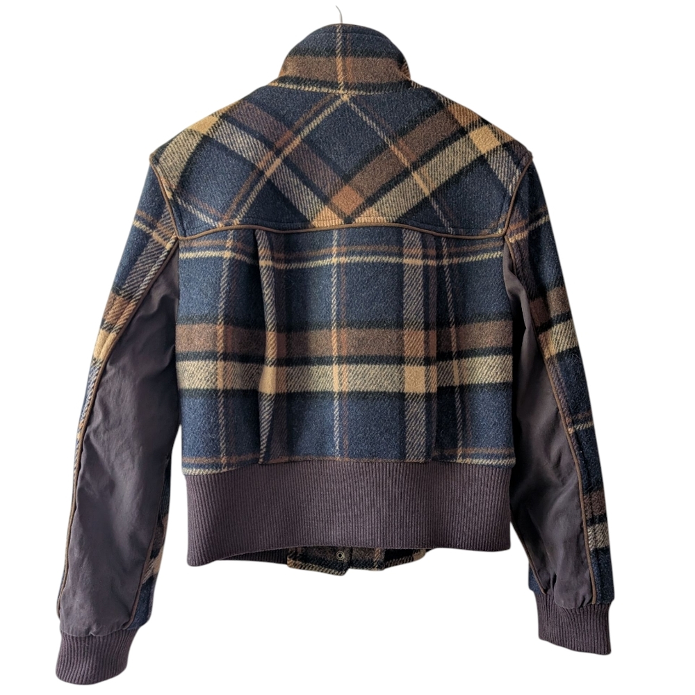 Veronica Beard Jadis Wool Plaid Bomber Jacket Size 0 Coat - Picture 8 of 12